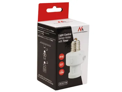 Obrázek produktu pro Adaptér pro objímku lampy s objímkou E27 s čidlem soumraku, bílý