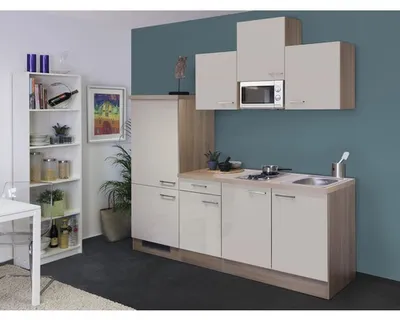 Produktbild von Kuchynský blok so spotrebičmi Flex Well Nepal 210 cm farba čela kašmírová lesklá farba korpusu sonoma dub
