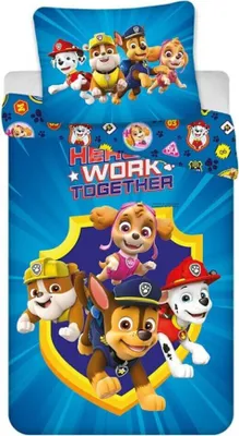 Imagen del producto de Juego de sábanas de Paw Patrol, diseño "Hero's Work Together", 140 x 200 cm - 65 x 65 cm