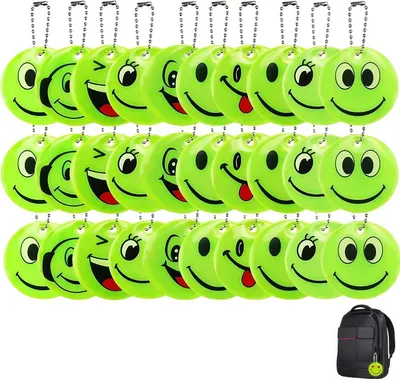 Productafbeelding van Reflectorhangers smiley - 20 stuks - Voor kinderen