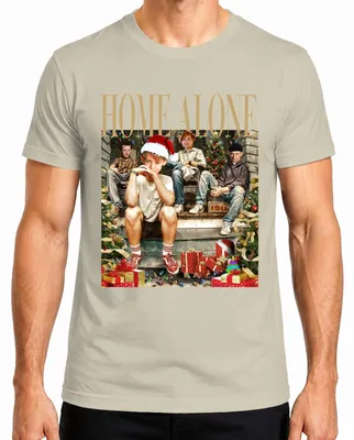 Imagen del producto de Camiseta para hombre, estilo retro vintage, con motivos de "Mi Villano Favorito" (Home Alone): Kevin, Kate, Harry, Marv. Ideal para Navidad (Christmas, Xmas). Color: Natural. Talla: XL