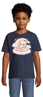 Produktbild von BearMoonKI Kinder T Shirt Bär Mond Regenbogen Anime Motiv süß