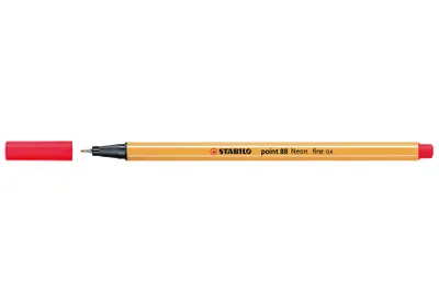 Produktbild von Fineliner - STABILO point 88 - Einzelstift - Neonfarbe, leuchtfarbenrot