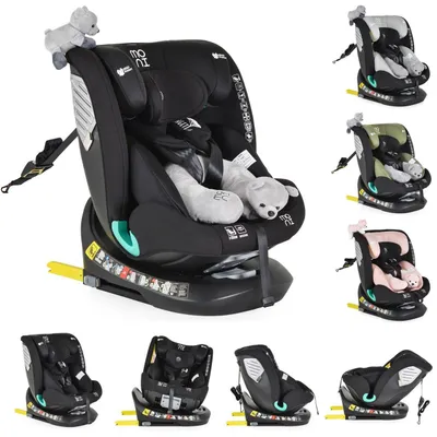 Obrázok produktu pre Detská autosedačka Moni Serengeti i-Size (40-150 cm) Isofix, plyšová hračka, vankúšik na krk čierna