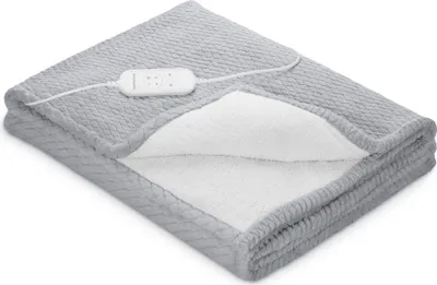 Produktbild von Heizdecke MEDISANA HB 416, Wendbar Polar Fleece Kunstfell, 180 x 130 cm, 120 W, 9 Stufen, Grau