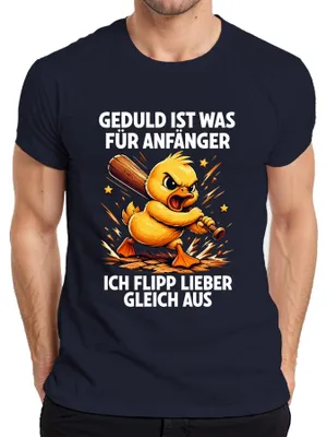 Obrázok produktu pre Radšej si oblečiem tričko "Angry Duck Statement" s nápisom, ktoré vyjadruje sarkazmus a hnev. Farba: tmavomodrá, veľkosť: L