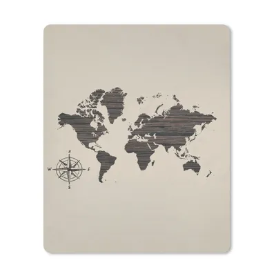 Produktbild von MuchoWow® Mauspad Mousepad Weltkarte - Holz - Vintage 30x40 cm - Mousepads - Maus Mat - Pad - Mausunterlage - Mausmatten