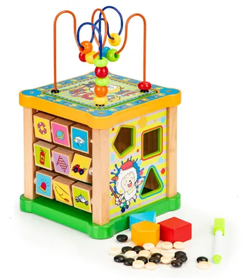 Produktbild von Holz-Sortierwürfel mit Sortierbrett von Ecotoys