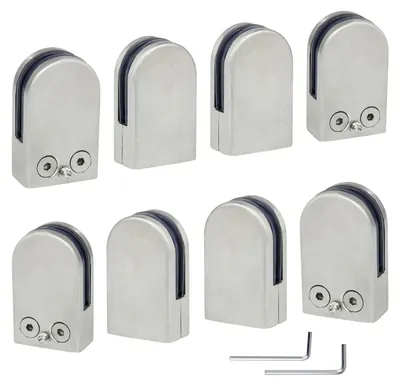 Produktbild von Set mit 8 Edelstahldrückern für Glasgeländer und Treppengeländer