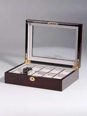 Produktbild von Rothenschild Uhrenkasten RS-2031-DC für 10 Uhren dark cherry