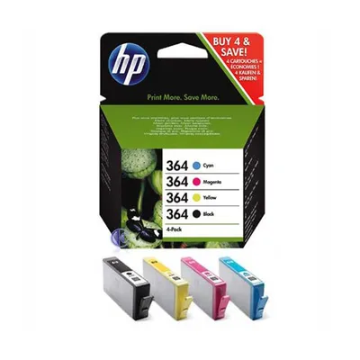 Immagine prodotto di HP 364 confezione da 4 cartucce d'inchiostro originali nero/ciano/magenta/giallo