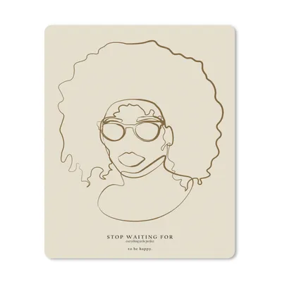 Produktbild von MuchoWow® Mauspad Mousepad Linienkunst - Frau - Text - Zitate 30x40 cm - Mousepads - Maus Mat - Pad - Mausunterlage - Mausmatten