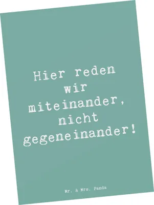 Produktbild von Mr. & Mrs. Panda Grußkarte Spruch Konflikte friedlich lösen - Meeresbrise - Geschenk, harmonische Beziehungen, Trost, Ansichtskarte, Vertrauem, Postkarten, Postkarte, Mut