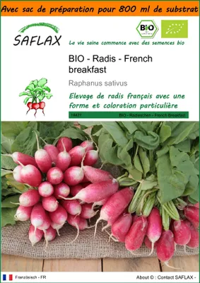 Image de SAFLAX Garden in the bag -- Radis - French breakfast - 150 graines - Raphanus