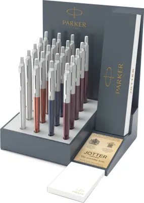 Obrázek produktu pro Parker Jotter, Zasouvací propiska se sponou, Modrá, 20 kusů, Střední