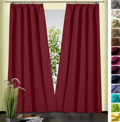 Produktbild von heimtexland ® Dekoschal Baumwolle Uni Gardine Kräuselband Schlaufen Vorhang Blickdicht Natur  Typ625 Bandschal HxB 180x135 cm Bordeaux