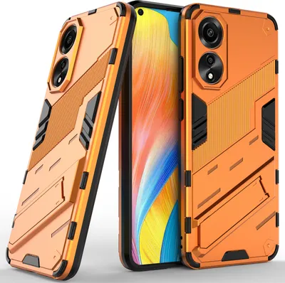 Produktbild von Armor Hülle für Oppo A78 4G, Hybrid PC TPU Bumper Stoßfestes Schutzhülle mit Standfunktion Weiß