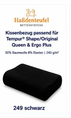 Produktbild von Kissenbezug passend für TEMPUR Shape/Original Queen & Ergo Plus – 20 Farben