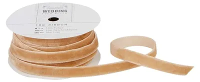 Samtband 10 m, Antikgold, 9 mm, Hochzeit