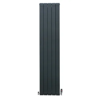 Obrázok produktu pre Hliníkový panelový radiátor a chrómové termostatické ventily - 1800 mm x 395 mm - antracitovo šedý