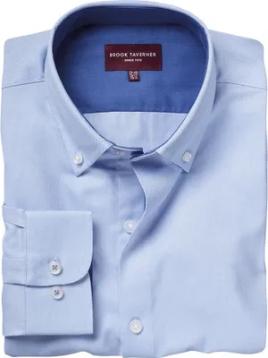 Image de Brook Taverner Herren Toronto Long Arm Oxford Shirt PC3921 (16.5) (Himmelblau)
