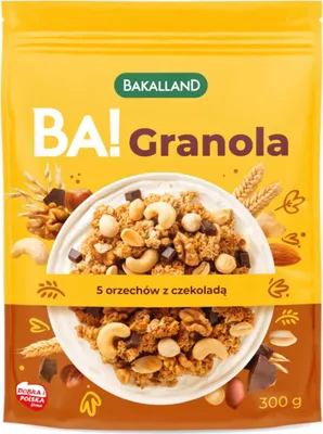 Zdjęcie produktu dla Bakalland Ba! Granola 5 Orzechów Z Czekoladą 300 G
