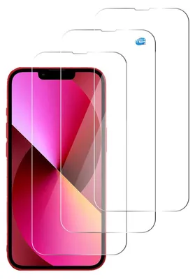 Imagen del producto de 3 películas de vidrio templado transparentes, compatibles con iPhone 13/13 Pro de 6,1"
