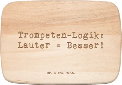 Produktbild von Mr. & Mrs. Panda Schneidebrett Spruch Trompeten Weisheit - Transparent - Geschenk, Musik, Musikinstrumente, Lernen, schneidbrett, laut, Trompeter, jazzig, Musiker