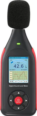 Produktbild von Schallpegelmesser mit Software, 30–130 dB, A/C Bewertung, 1000mAh Akku