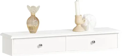 Zdjęcie produktu dla SoBuy Szafka ścienna Szafka łazienkowa Szafa ścienna z 2 szufladami Szafka ścienna WHT ok. 63,5 x 10 x 15 cm