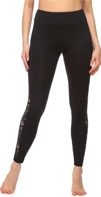 Produktbild von Merry Style Damen Lange Leggings mit Spitze MS10-309(Schwarz,XS)