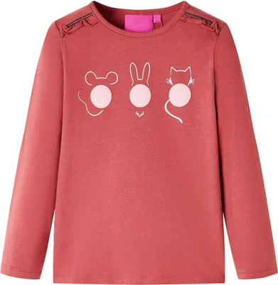 Produktbild von "2026 Promotion" Kinder-Langarmshirt - Gute Qualität - Dunkelrosa 116 - Langarmshirts MM316