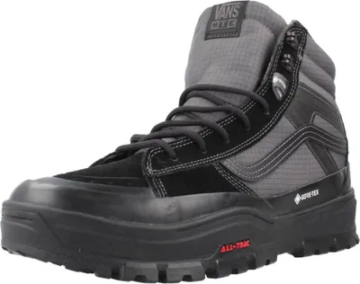 A single black and gray Vans MTE Sk8-Hi Gore-Tex boot is shown against a white background.