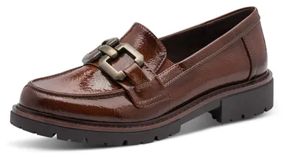 Produktbild von Jana Damen Loafer ohne Absatz Elegant Vegan, Cognac patent, 41