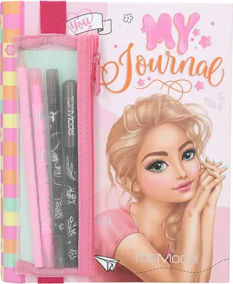 Image de Depesche 12716 TOPModel My Journal - Carnet de notes rose avec motif de modèle, carnet à anneaux à personnaliser comme Bullet Journal, y compris stylos, autocollants, etc.
