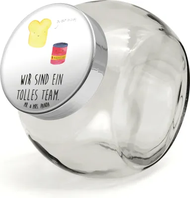 Produktbild von Mr. & Mrs. Panda Kaffeedose Toast Marmelade XL 2000ml - Weiß - Geschenk, Vorratsglas, Teedose, Frischhaltedose, Lustige Sprüche, Süßigkeitenglas, Küche Spruch, Toastbrot