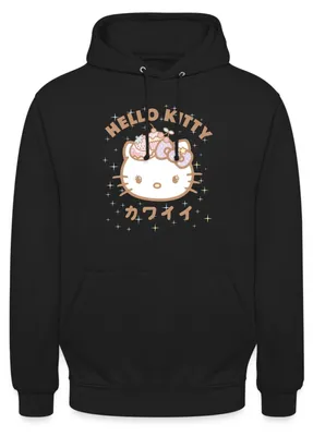 Produktbild von Spreadshirt Hello Kitty Kawaii Stil Uni Hoodie, S, Schwarz