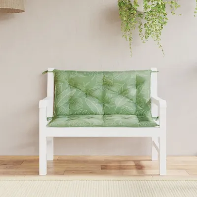 Produktbild von The Living Store Gartenbank-Auflagen 2 Stk. Blattmuster 100x50x7 cm Stoff