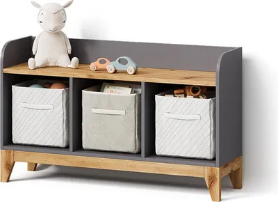 Immagine prodotto di Scaffale per bambini Livinity Mailo Grigio/Artisan 107.2 x 63.8 cm XL con 3 cassetti, Model 59769