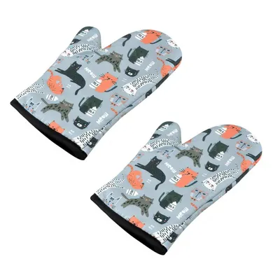 Produktbild von Ofenhandschuh Topfhandschuhe, Topflappen Handschuh Backhandschuhe Backofen Handschuhe Oven Gloves Oven Mitts Kochhandschuhe Backofenhandschuhe Hitzebestaendig Küchenhandschuhe 2 Pack