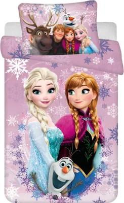 Produktbild von Disney Purple Frosty Kinderbettwäsche 100×135 cm, 40×60 cm