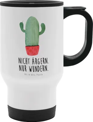 Produktbild von Mr. & Mrs. Panda thermosbecher Kaktus Wut - Weiß - Geschenk, Thermobecher, Kollegin, wütend, Büro, To Go, Kaffeebecher, auto becher, ärgern, Kollege
