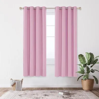 Immagine prodotto di Tende oscuranti Famanu, 140x175 cm - Rosa, tende termiche con passanti, confezione da 2