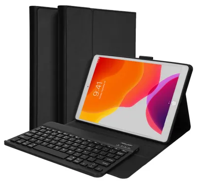Productafbeelding van Accezz Bluetooth Keyboard Bookcase voor de Apple iPad 9 (2021) 10.2 inch / iPad 8 (2020) 10.2 inch / iPad 7 (2019) 10.2 inch - QWERTY / NL - Zwart