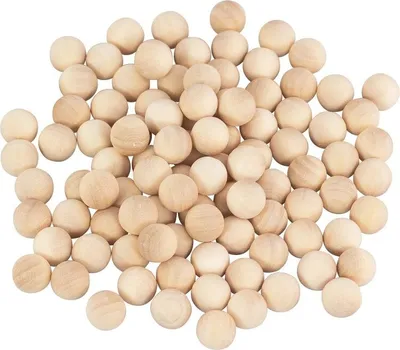 Image de Ulanik, billes en bois, lot de 100, diamètre 10 mm