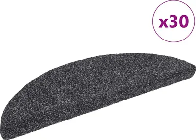 Zdjęcie produktu dla Maty na schody samoprzylepne 30 szt. 56x17x3 cm Ciemnoszary półokrągły