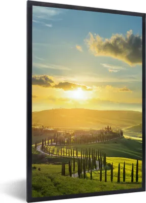 Produktbild von MuchoWow® MuchoWow® Gerahmtes Poster Toskana - Sonne - Italien 40x60 cm - Poster mit zchwarzem Bilderrahmen - Papierdruck - Wandbilder