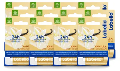 Image de 12 baumes à lèvres Labello Vanille Crème – 4,8 g – Pack économique – 12 pièces