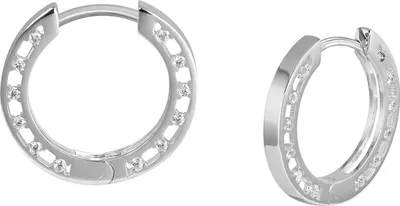 Image de SilberDream créoles 20mm blanc boucles d'oreilles en argent sterling zirconium femmes D2SDO421W