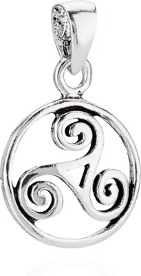Produktbild von Kettenanhänger Triskel Rund 925 Silber 13mm Keltischer Silberanhänger Amulett